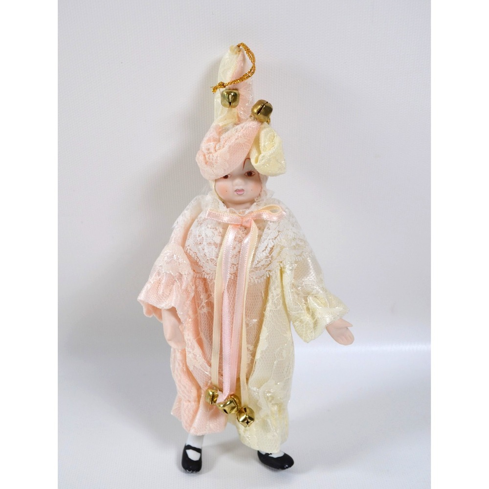 Vintage Victorian Style Hanging Christmas Tree Ornament Jester Clown 10.5"
